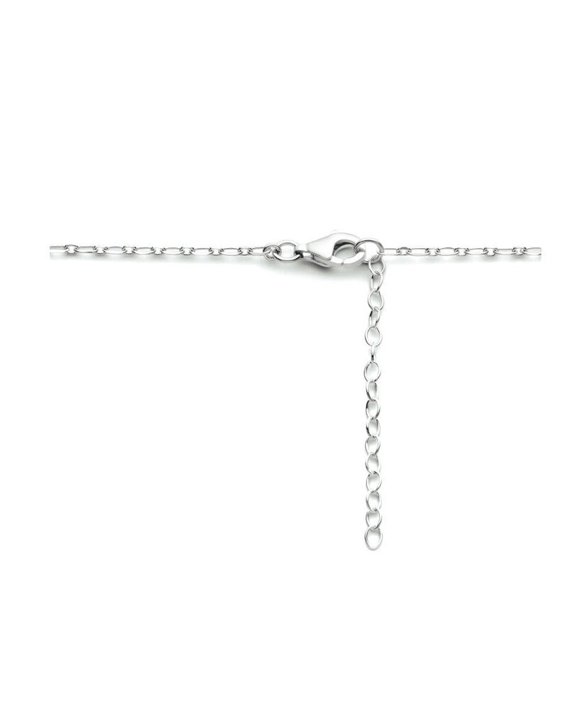 Zilveren collier - Gerhodineerd - Plaatje  - 41/45 cm