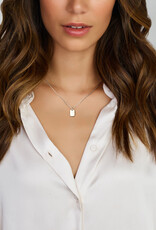 Zilveren collier - Gerhodineerd - Plaatje  - 41/45 cm