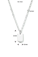 Zilveren collier - Gerhodineerd - Plaatje  - 41/45 cm