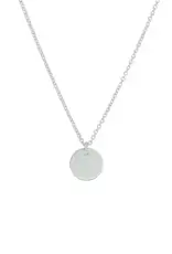 Zilveren collier - Gerhodineerd - Plaatje rond - 50/55 cm