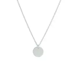 Zilveren collier - Gerhodineerd - Plaatje rond - 50/55 cm
