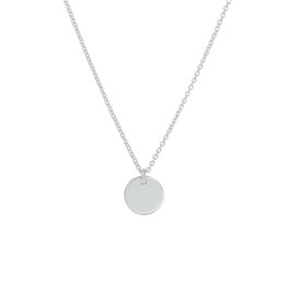 Zilveren collier - Gerhodineerd - Plaatje rond - 40/45 cm