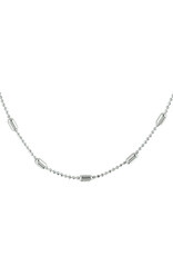 Zilveren collier - Gerhodineerd - Staafjes - 2.0 mm - 40 + 4 cm