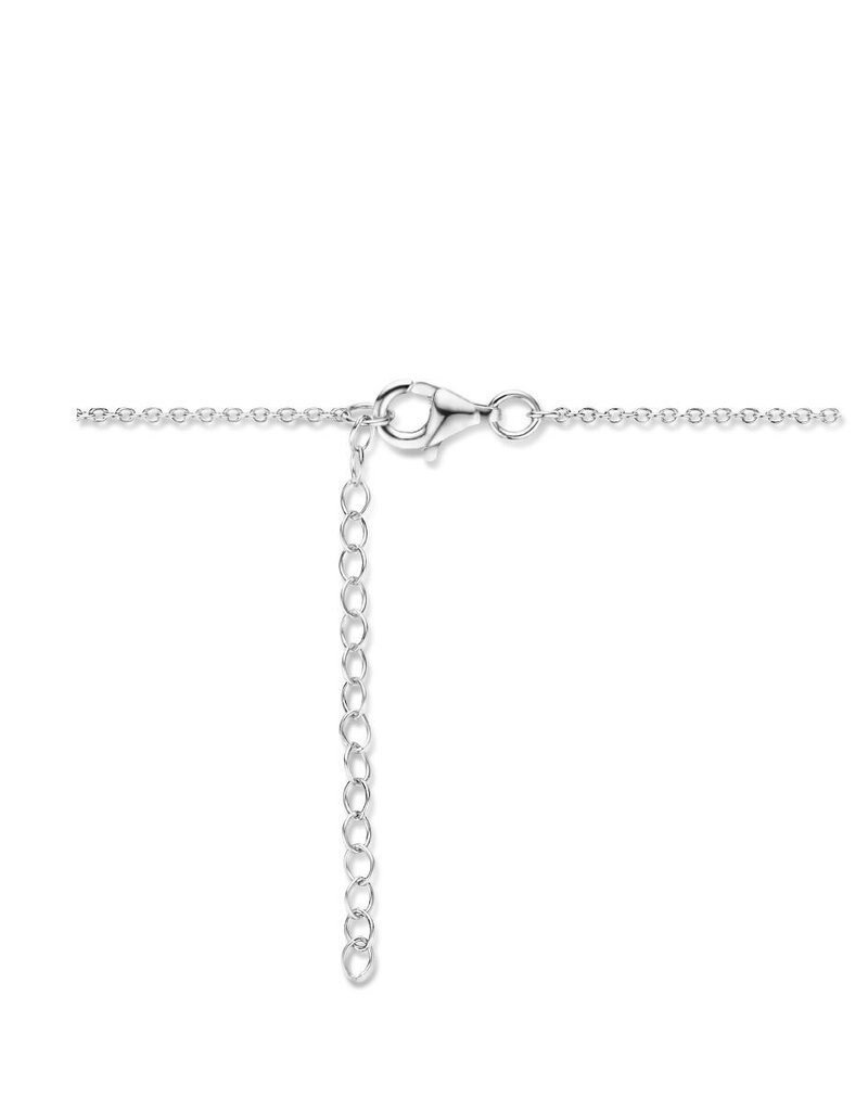 Zilveren collier - Gerhodineerd - Zirkonia - 41 + 4 cm