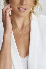 Zilveren collier - Gerhodineerd - Zirkonia - 41 + 4 cm