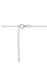 Zilveren collier - Gerhodineerd - Zirkonia - Slotje met sleutel - 41 + 4 cm