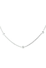 Zilveren collier - Gerhodineerd - Sterretjes - 41 + 5 cm