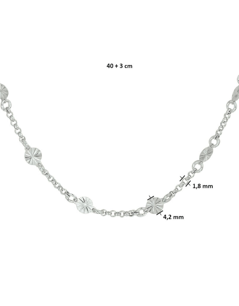 Zilveren collier - Gerhodineerd - 40 - 43 cm