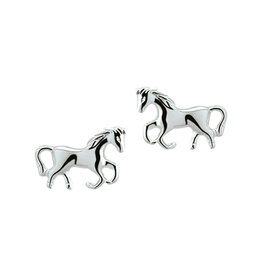 Zilveren oorknoppen - Paardjes