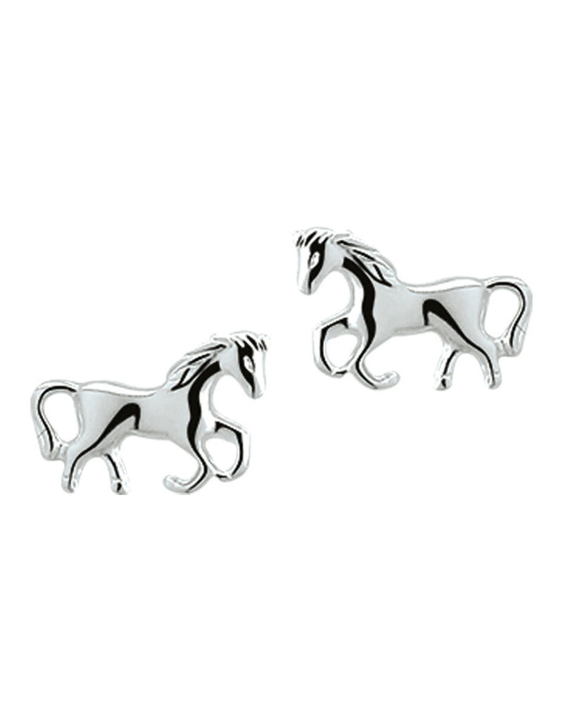 Zilveren oorknoppen - Paardjes