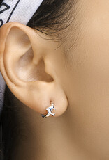 Zilveren oorringen - Gerhodineerd - Dolfijntjes