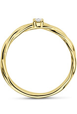 Gouden ring - 14 karaats - Diamant 0.05 ct H SI - Maat 17.75