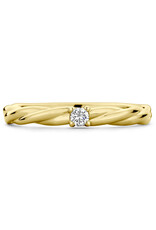 Gouden ring - 14 karaats - Diamant 0.05 ct H SI - Maat 17.75