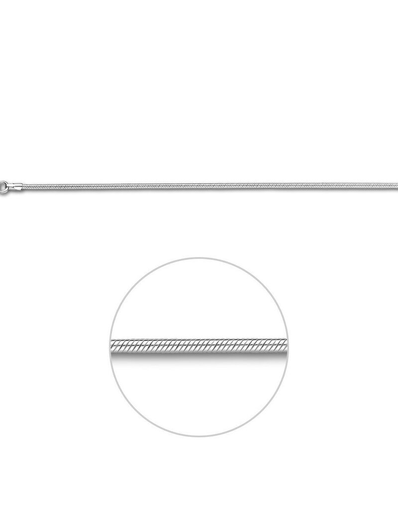 Zilveren collier - Slang - 1.6  mm - 45 cm