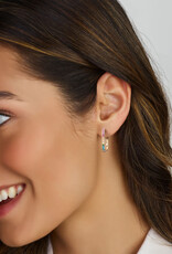 Zilveren oorringen - Gerhodineerd - Zirkonia kleurenmix