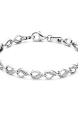 Rosa di Luca Italy Zilver armband - Gerhodineerd - Zirkonia - 19 cm