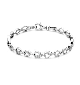 Rosa di Luca Italy Zilver armband - Gerhodineerd - Zirkonia - 19 cm