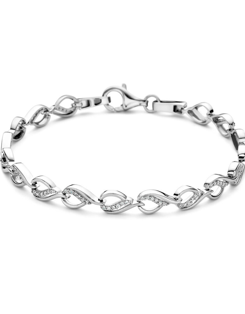 Rosa di Luca Italy Zilver armband - Gerhodineerd - Zirkonia - 19 cm