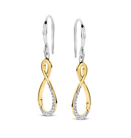 Rosa di Luca Italy Zilver verguld oorhangers - Zirkonia