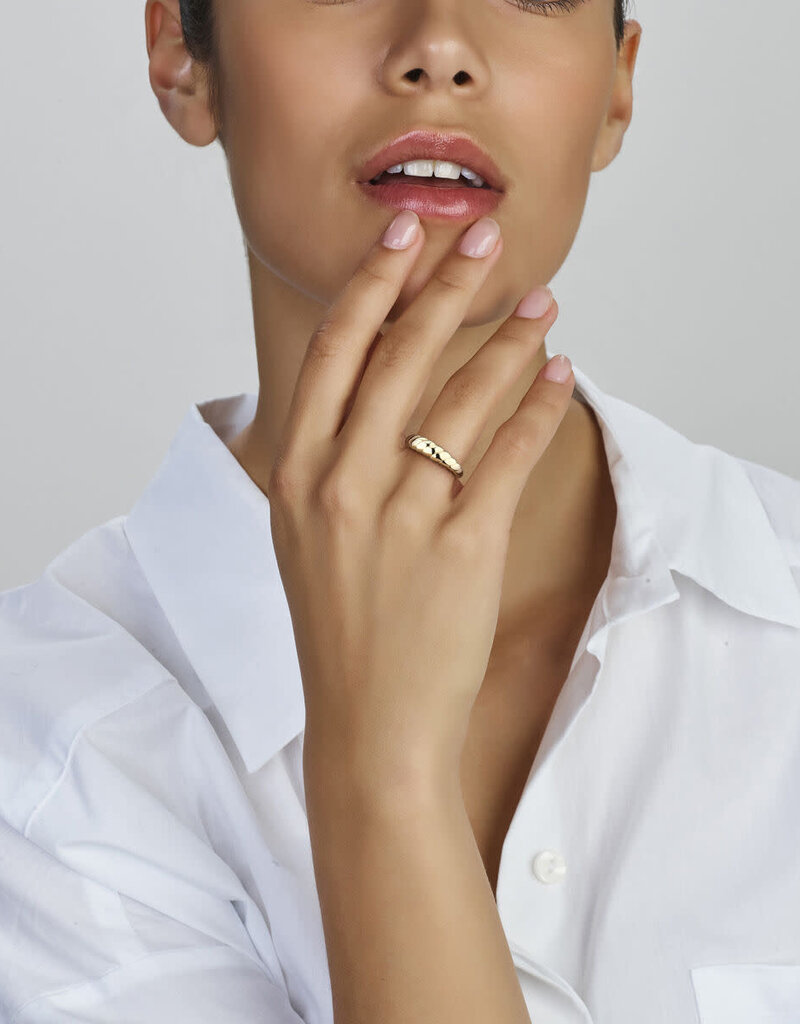 Gouden ring - 14 karaats - Fantasie - Maat 17