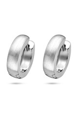 Zilveren oorringen - Gerhodineerd - 4 mm - Mat