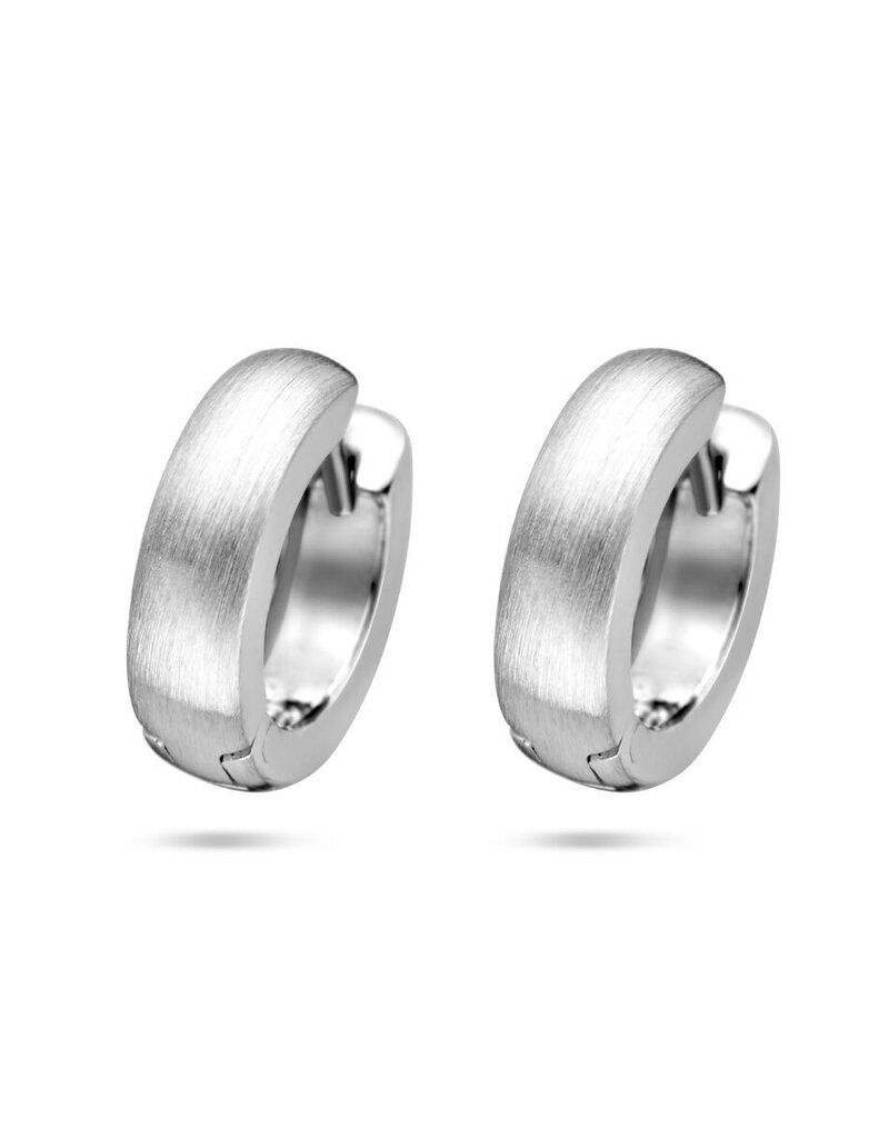 Zilveren oorringen - Gerhodineerd - 4 mm - Mat