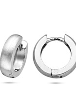 Zilveren oorringen - Gerhodineerd - 4 mm - Mat