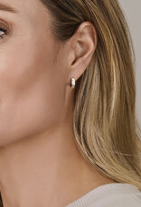 Zilveren oorringen - Gerhodineerd - 4 mm - Mat