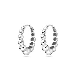 Zilveren oorringen - Gerhodineerd - Bolletjes