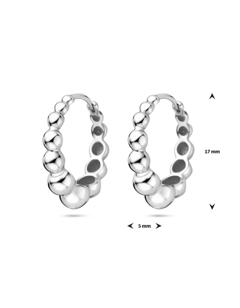 Zilveren oorringen - Gerhodineerd - Bolletjes