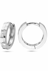 Zilveren oorringen - Gerhodineerd - Gediamanteerd