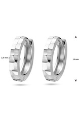 Zilveren oorringen - Gerhodineerd - Gediamanteerd