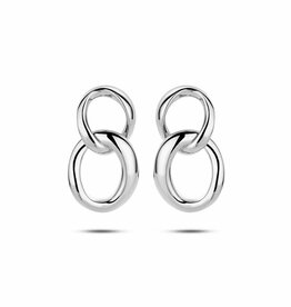 Zilveren oorknoppen - Gerhodineerd - Schakel