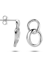 Zilveren oorknoppen - Gerhodineerd - Schakel