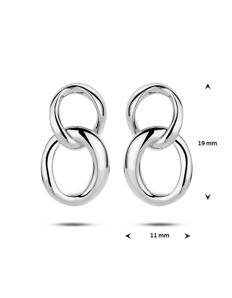 Zilveren oorknoppen - Gerhodineerd - Schakel