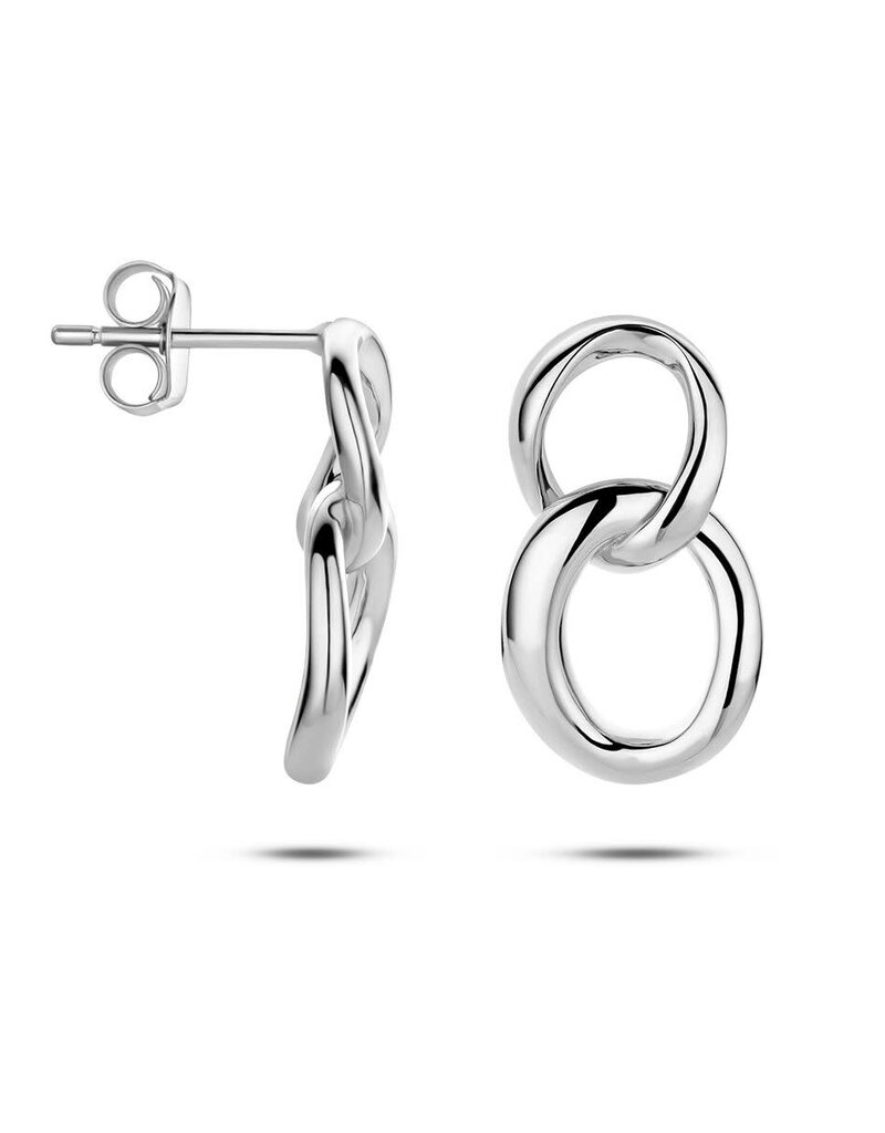 Zilveren oorknoppen - Gerhodineerd - Schakel