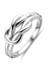 Zilveren ring - Gerhodineerd - Knoop - Maat 17.25