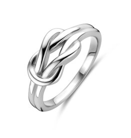 Zilveren ring - Gerhodineerd - Knoop - Maat 17.25