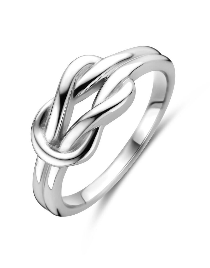 Zilveren ring - Gerhodineerd - Knoop - Maat 17.25