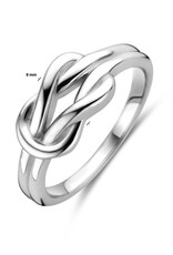 Zilveren ring - Gerhodineerd - Knoop - Maat 17.25