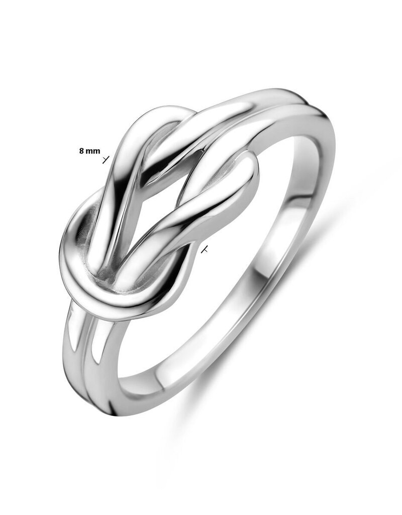 Zilveren ring - Gerhodineerd - Knoop - Maat 17.25