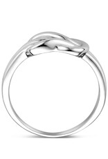 Zilveren ring - Gerhodineerd - Knoop - Maat 17.25