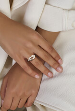 Zilveren ring - Gerhodineerd - Knoop - Maat 17.25