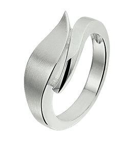 Zilveren ring - Gerhodineerd - Mat/glanzend - Maat 18.5