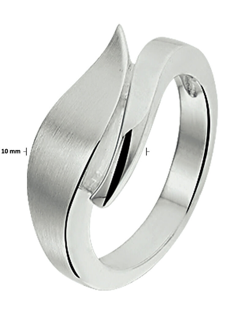 Zilveren ring - Gerhodineerd - Mat/glanzend - Maat 18.5