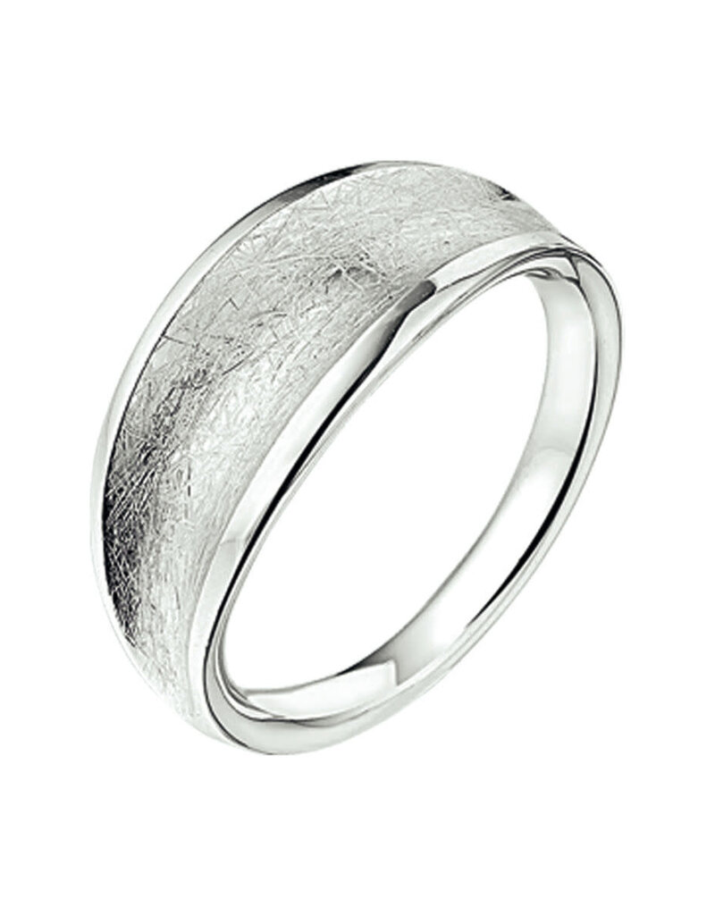Zilveren ring - Gerhodineerd - Mat/glanzend - Maat 18.5