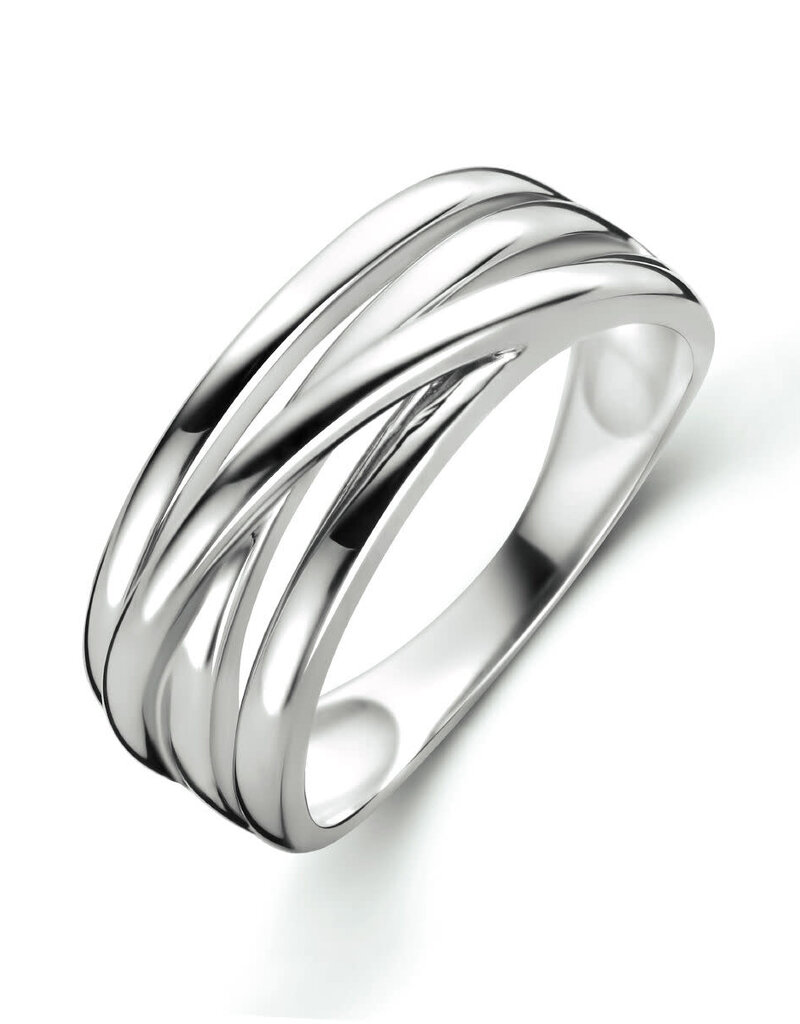 Zilveren ring - Gerhodineerd - Maat 18.5