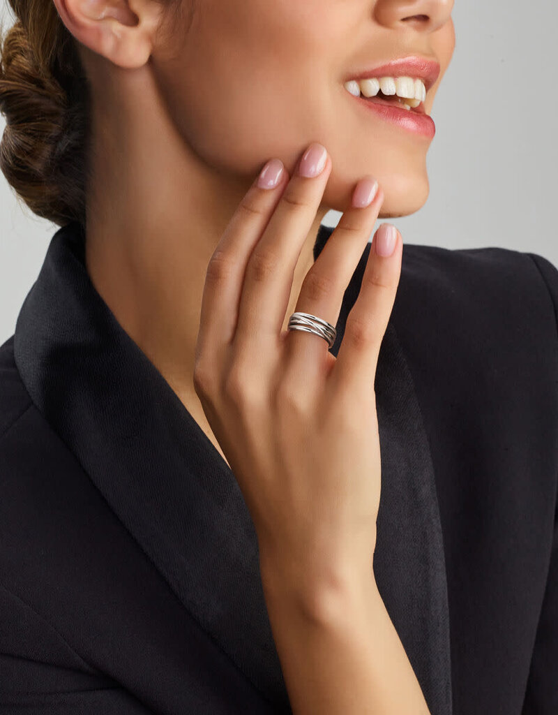 Zilveren ring - Gerhodineerd - Maat 18.5