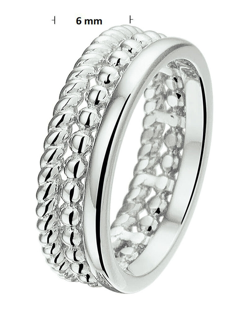 Zilveren ring - Gerhodineerd - Maat 18.5