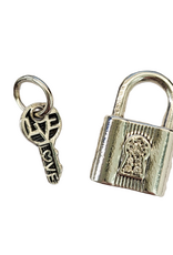 Occasions by Marleen Occasions by Marleen - Zilveren bedel / slot - Pandora - Zirkonia - Met sleutel